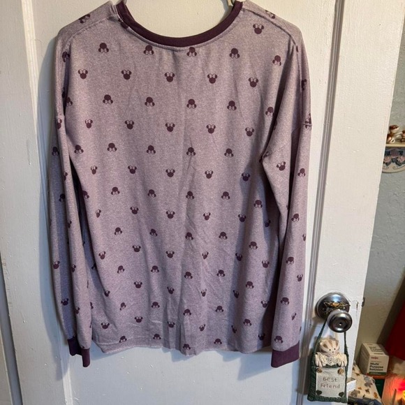 Disney Mickey Mouse Pajama Set Top Pants Lounge Wear Purple Small - Picture 2 of 7